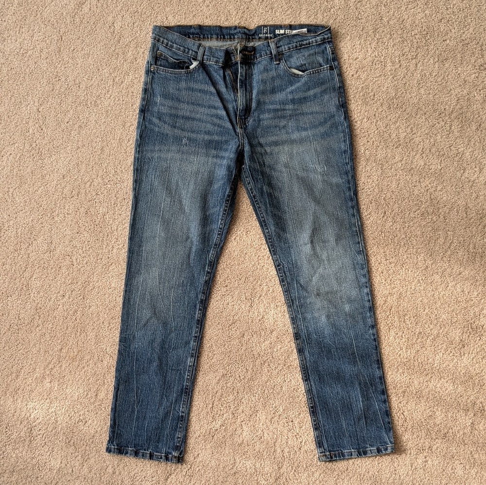George Slime Straight Men's Jeans 36x30